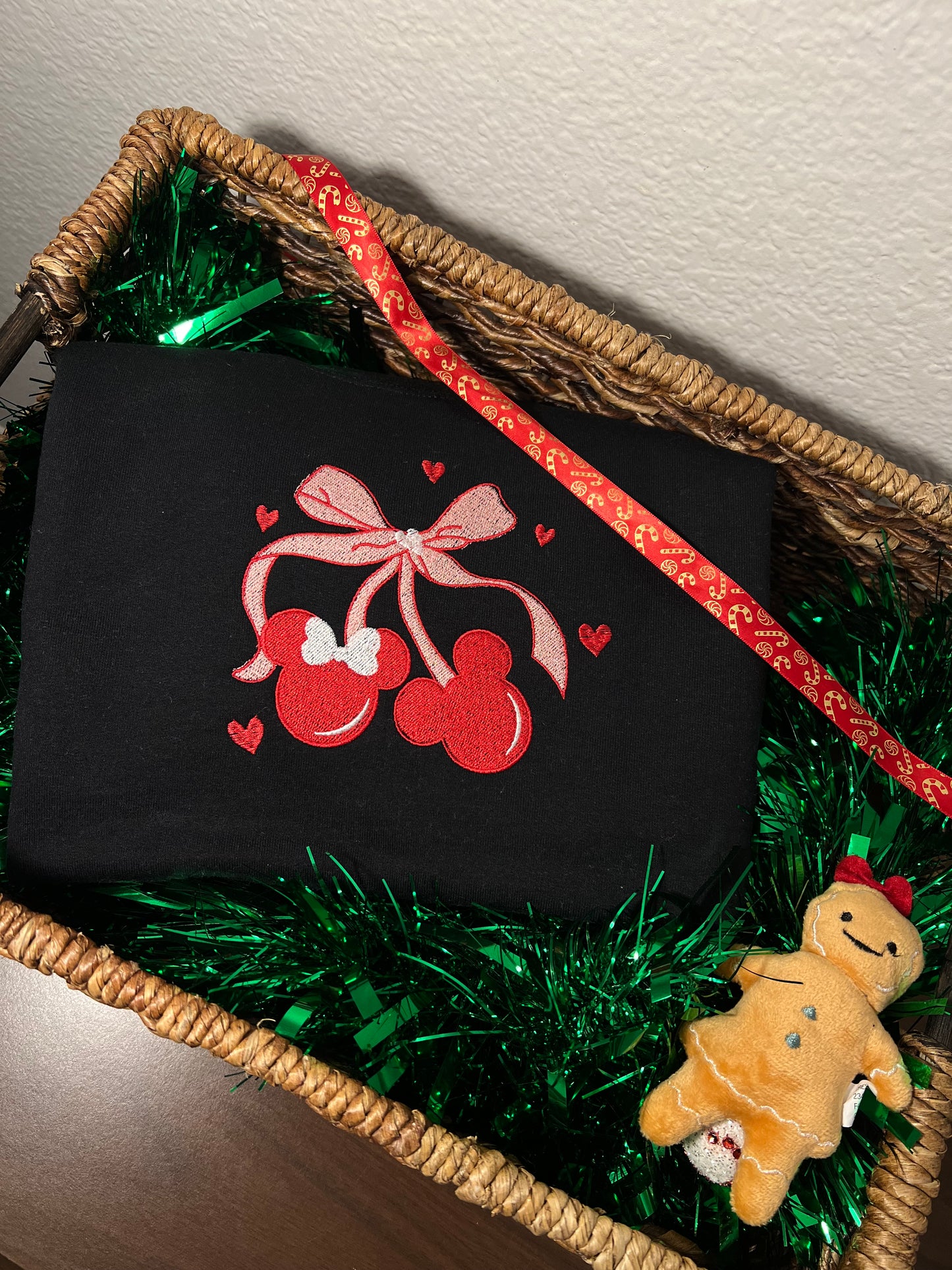 Cherry Disney Bow Embroidered Sweatshirt