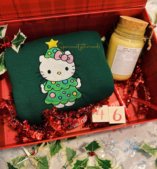 Hello Kitty Christmas Tree Embroidered Sweatshirt