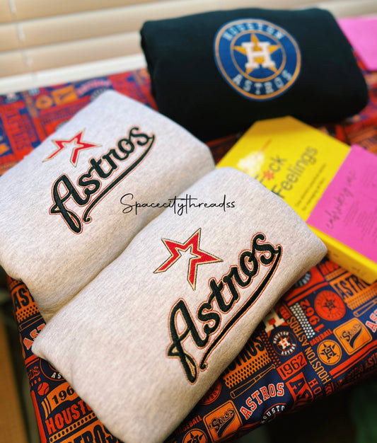 Astros Houston Baseball Embroidered Sweatshirt