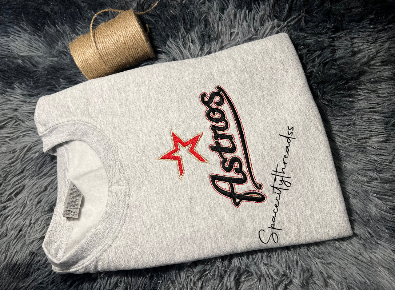 Astros Houston Baseball Embroidered Sweatshirt